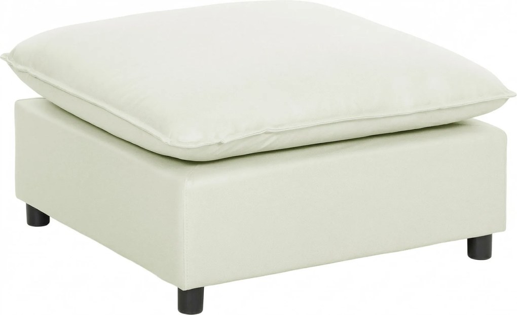 HOMCOM Taburet pentru picioare Ottoman din stofă modernă cu picioare din plastic pentru living și dormitor, 75 cm, crem | Aosom Romania