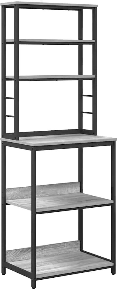 vidaXL Raft de bucătărie Gri Sonoma 60 x 40 x 168 cm Lemn compozit