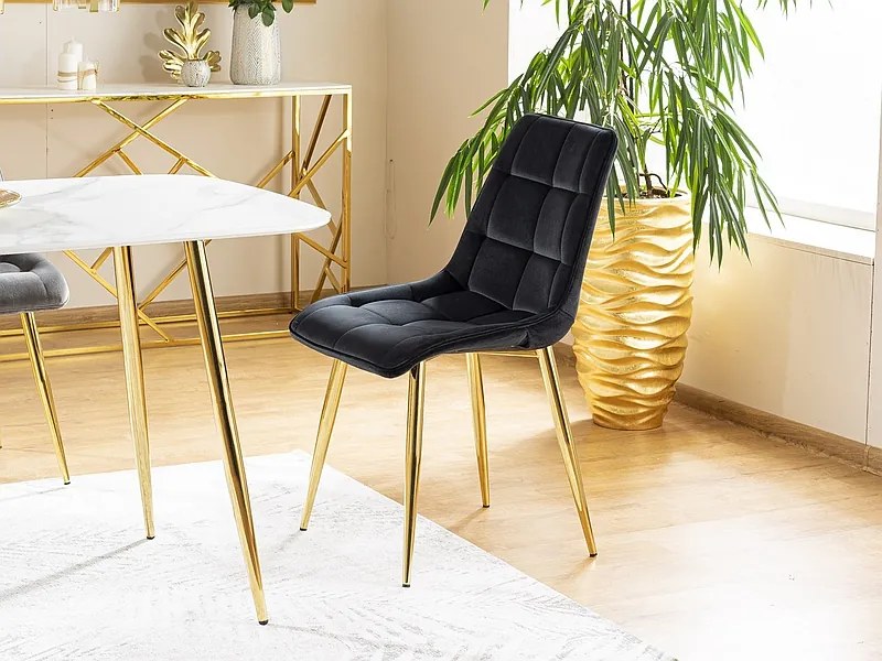 Scaun de sufragerie Charlie (verde închis + Auriu). Promo -7%. 1050315