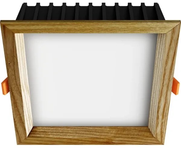 Corp de iluminat LED încastrat SQUARE LED/12W/230V 4000K 17x17 cm lemn masiv frasin APLED