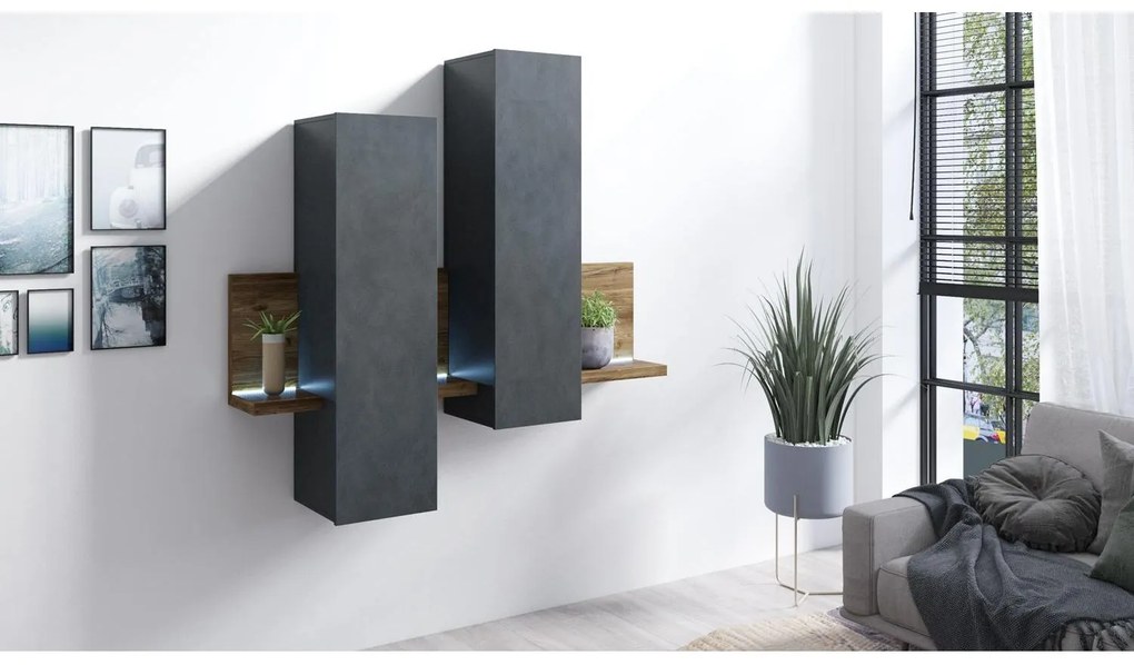 Dulap de perete Bilsby Typ 04 (molid + gri). 1030340