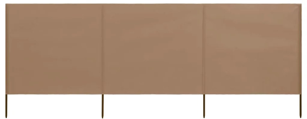 vidaXL Paravan anti-vânt cu 3 panouri, gri taupe, 400 x 80 cm, textil