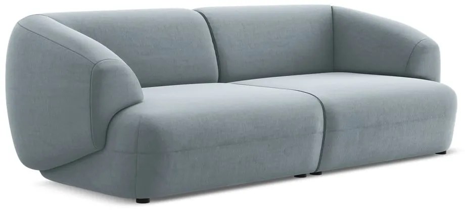 Canapea albastru-deschis cu tapițerie din catifea 232 cm Moana – Makamii