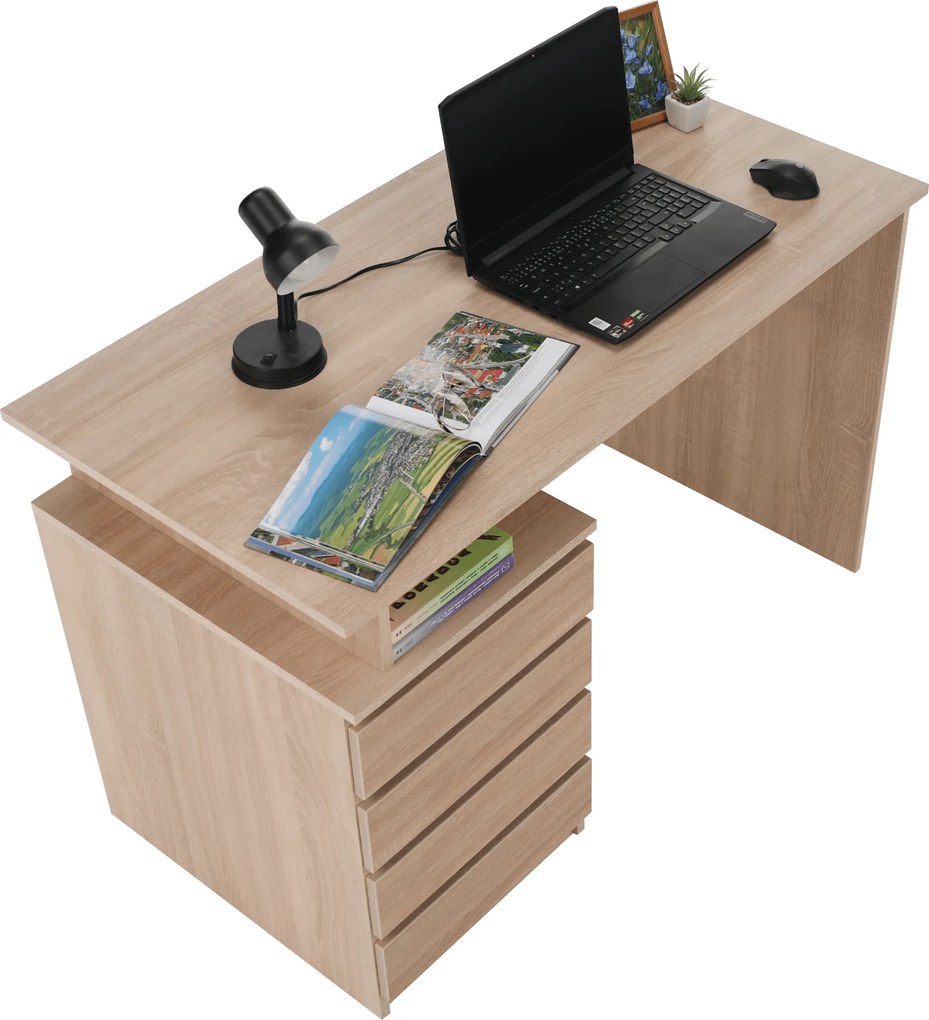Masă PC, stejar sonoma, HANY NEW