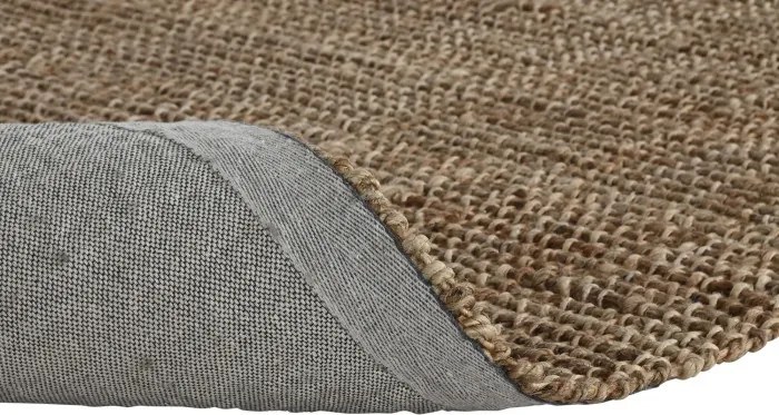 Covor din iută împletit manual, antiderapant, maro natural, 160 x 230 cm, 3000 GSM, „Jute Carpet"