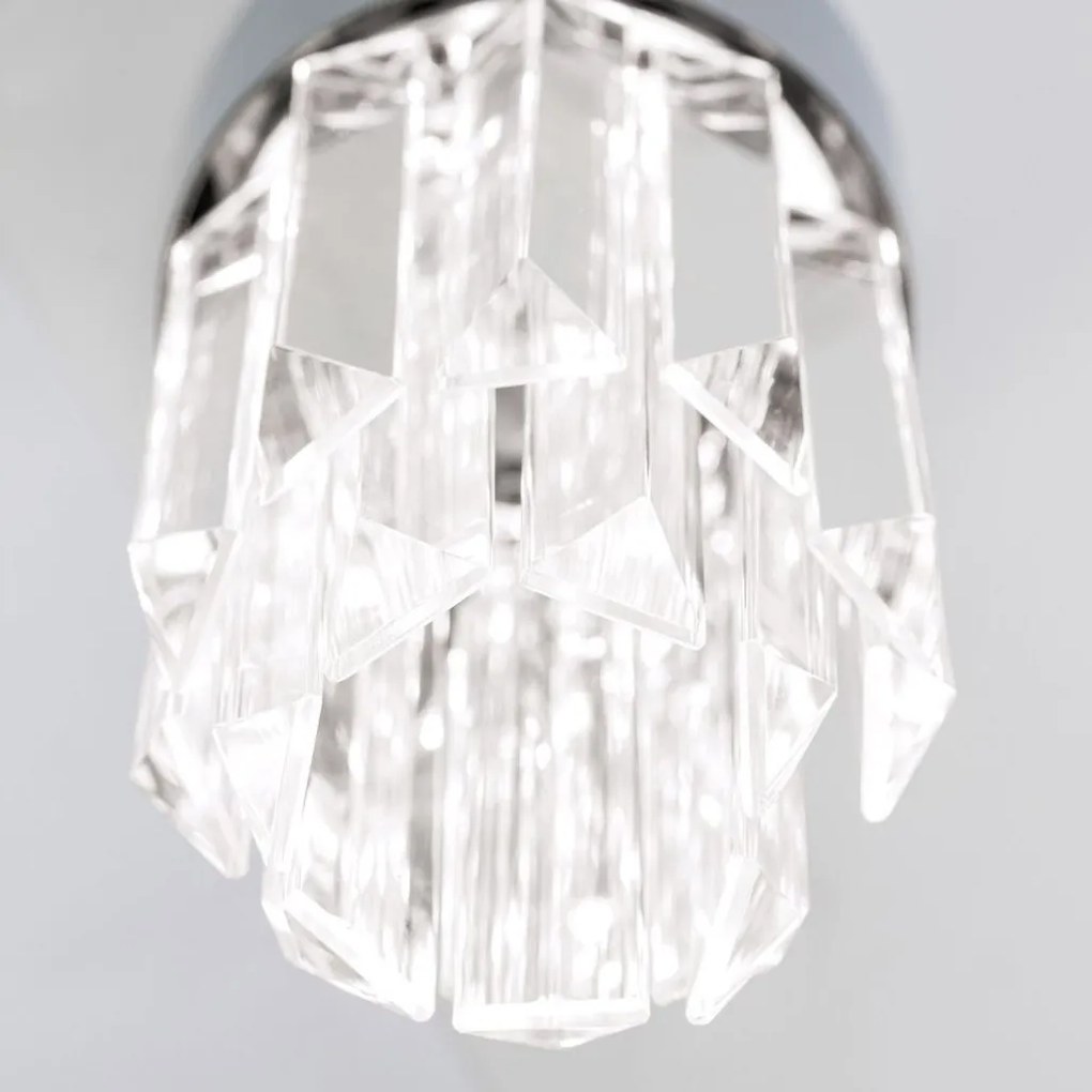 Plafoniera cu cristal K9 design elegant PRISM crom