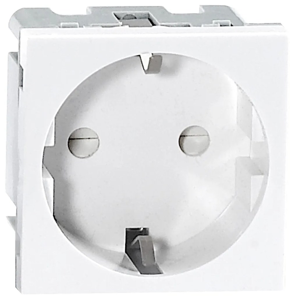 Priza cu impamantare, 2 module, pentru prizele de blat Orno Norgen, alb