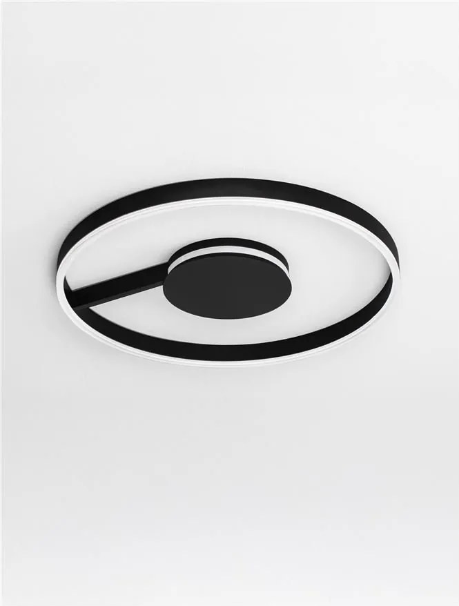 Lustra circulara aluminiu negru LED CCT SIENA 60cm