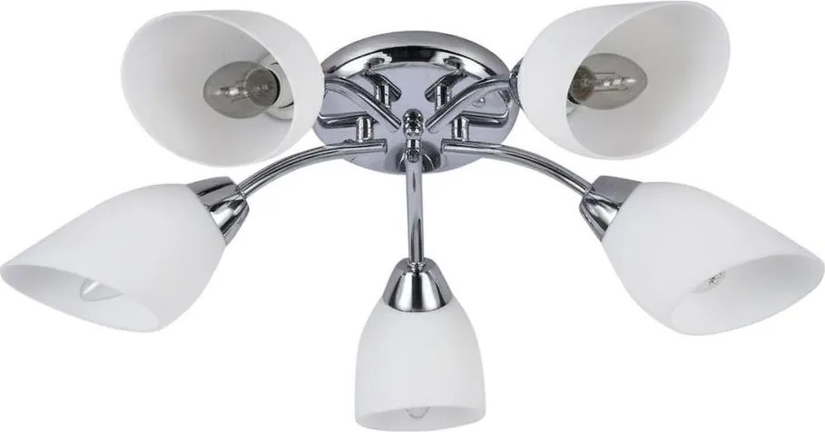 Lustră aplicată PORTOS, 5 x E14, 10 W, 230 V, crom lucios