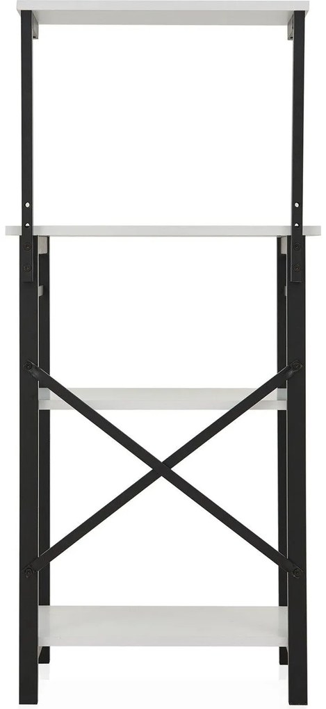 Raft Bucatarie Adore, 4 rafturi, Lemn Natural - Alb, 60 x 128 x 40 cm