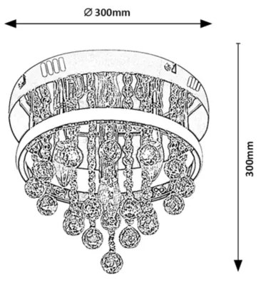Rabalux 2236 - Lustră aplicată cu cristale PALLAS LED/20W/230V + 3xE14/40W