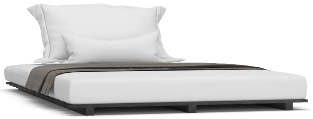 824572 vidaXL Cadru de pat, negru, 140x200 cm, lemn masiv de pin