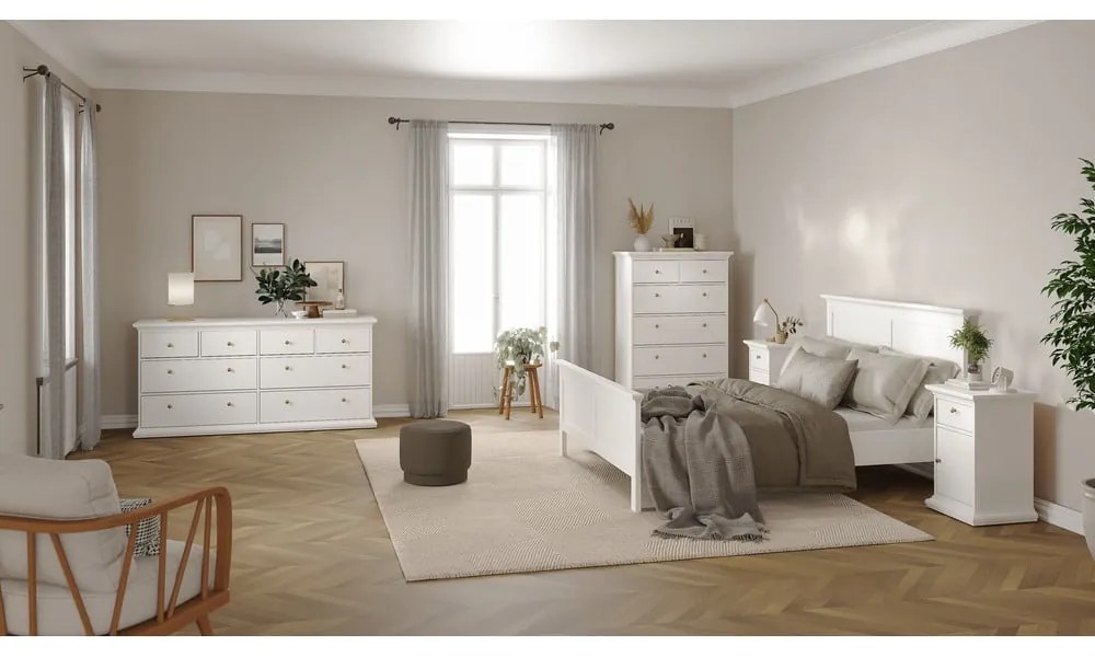 Pat matrimonial alb 160x200 cm Paris – Tvilum