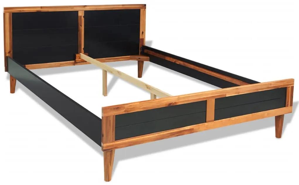 243917 vidaXL Cadru de pat, negru, 180 x 200 cm, lemn masiv de acacia