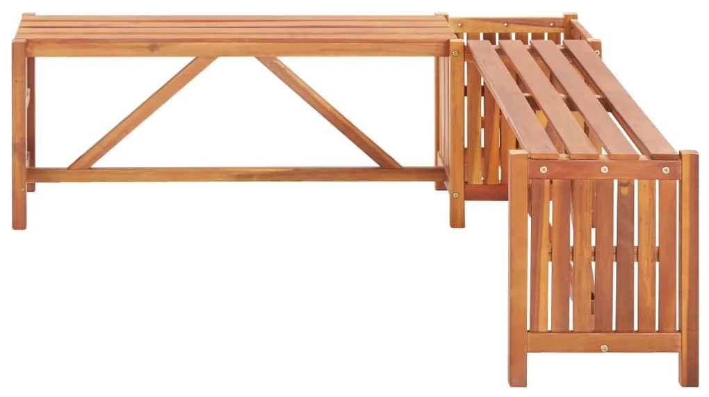46345 vidaXL Bancă de grădină de colț cu jardinieră, 117x117x40 cm, acacia