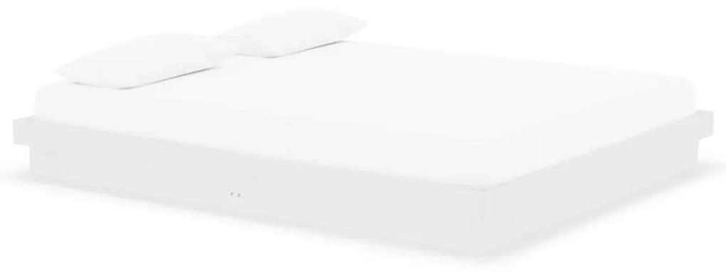 819918 vidaXL Cadru de pat, alb, 160x200 cm, lemn masiv