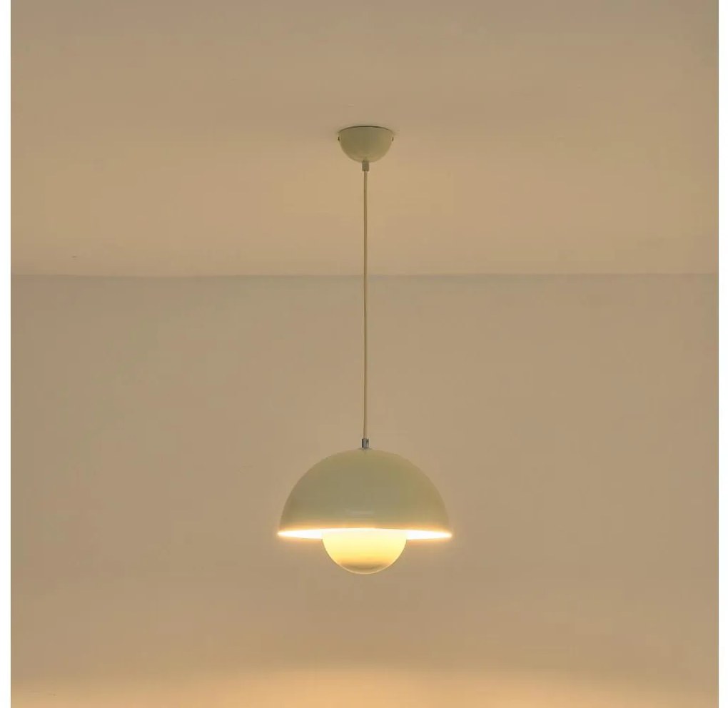 Lustră suspendată pe cablu JARDEN 1xE27/15W/230V, crem