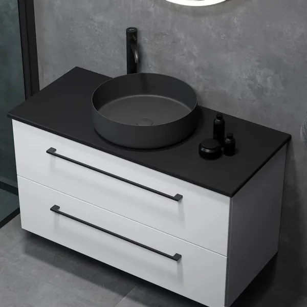 BATH DELUXE 06-040-16-02-00 - Lavoar pentru blat LJORDAL, Ø 40 cm, oțel/negru