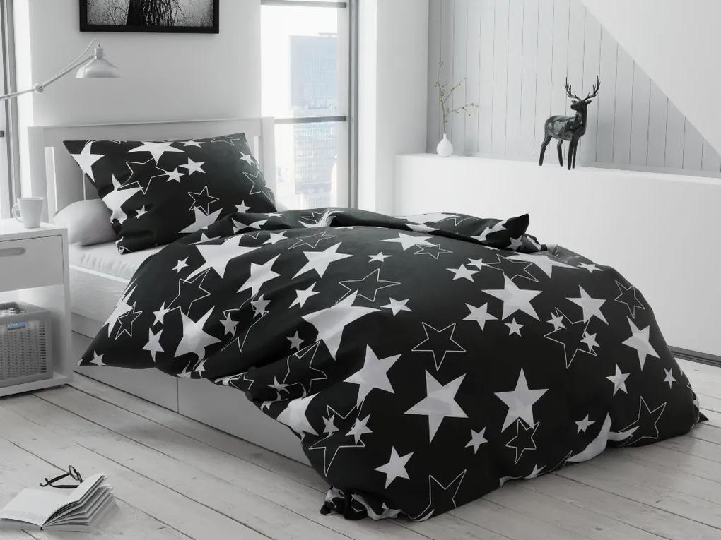 Lenjerie de pat creponata Star negru