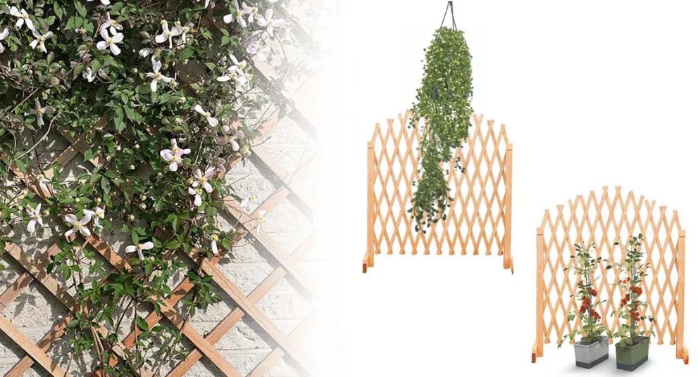 2 buc spalier reglabil din lemn pentru plante