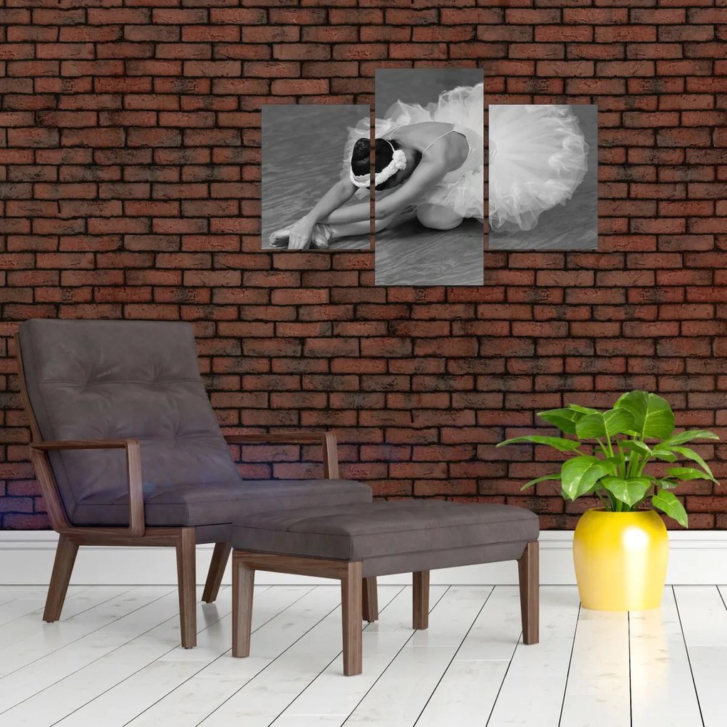 Tablou - Balerină, alb-negru (90x60 cm)