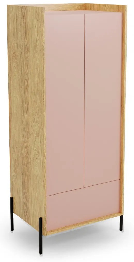 Dulap Mobius 2D roz/natur H179 cm