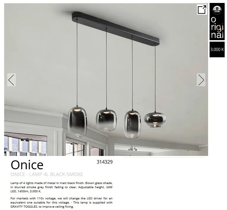 Lustra LED suspendata design modern Onice 4L