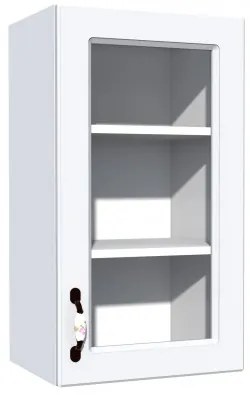 Corp superior 40 vitrina cu 1 usa Zebra MDF alb drept