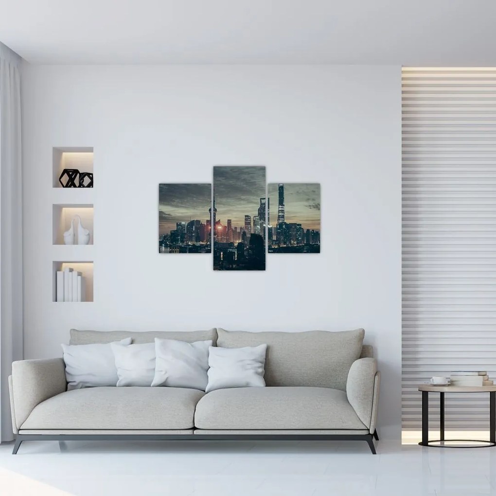 Tablou cu orașul în amurg (90x60 cm)