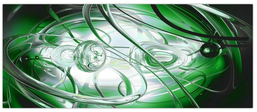 Tabloul abstract verde (120x50 cm)
