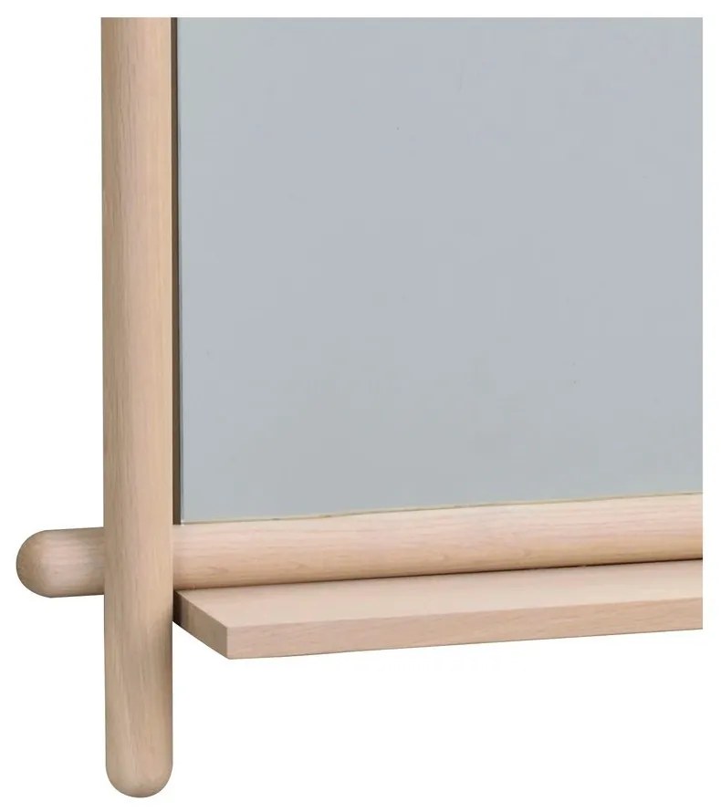 Oglindă de perete cu raft și ramă din lemn 52x74 cm Milford - Rowico