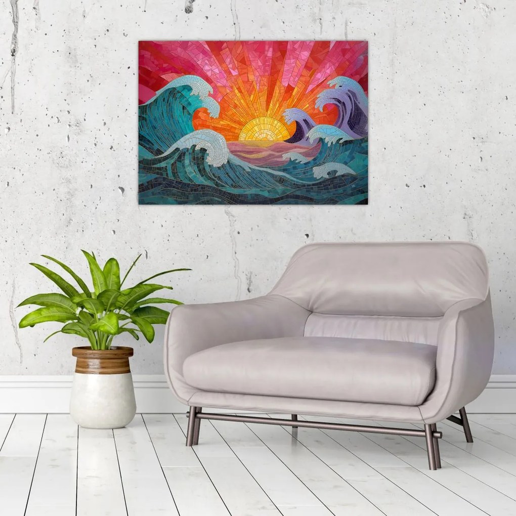 Tablou - Mozaic de valuri (70x50 cm)