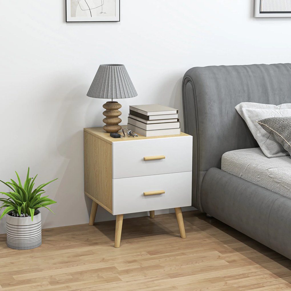 Comodă HOMCOM 2S stejar 40x50 | Aosom Romania