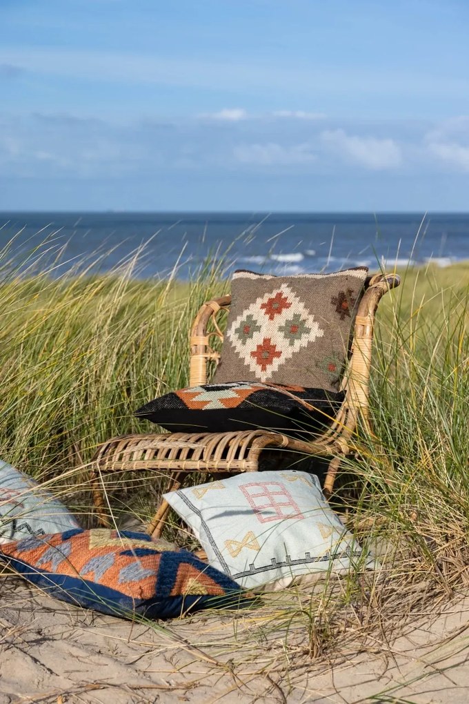 Pernă Kilim abastru portocaliu 40x40 cm