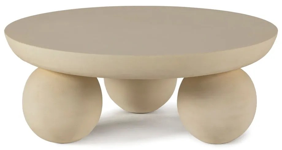 Măsuță de cafea bej rotundă din lemn de mango ø 90 cm Ailen – MOME