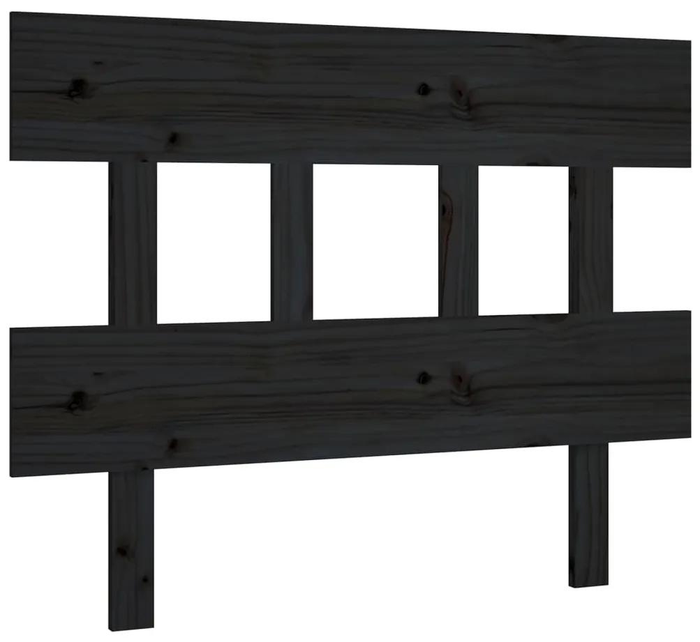 Tablie de pat, negru, 93,5x3x81 cm, lemn masiv de pin 1, Negru, 93.5 x 3 x 81 cm