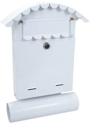 Cutie postala, cu loc pentru ziar, alb, format B6, 24.5x7x36.5 cm, Damech