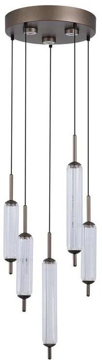 Lustra LED suspendata metal latte sticla decorativa Cattail 5Lt