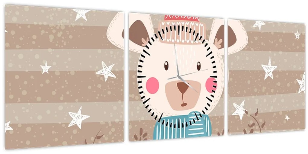 Tablou - Ursuleț (cu ceas) (90x30 cm)