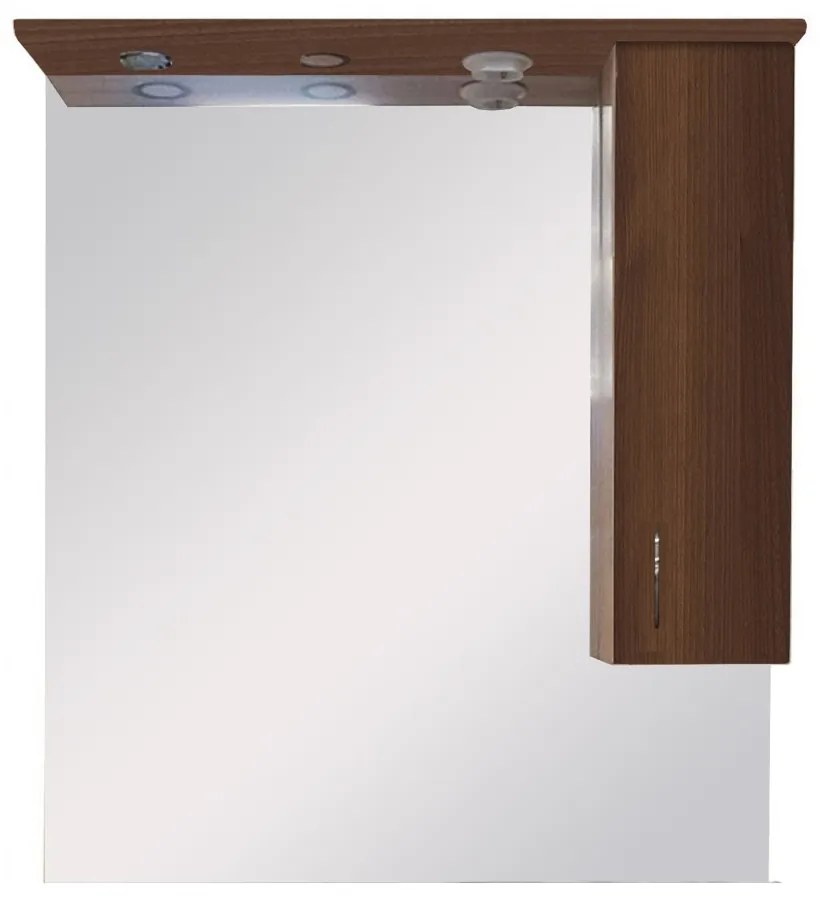 Dulap suspendat pentru baie Bianca Plus 85, culoare Aida, nuc, deschidere pe dreapta