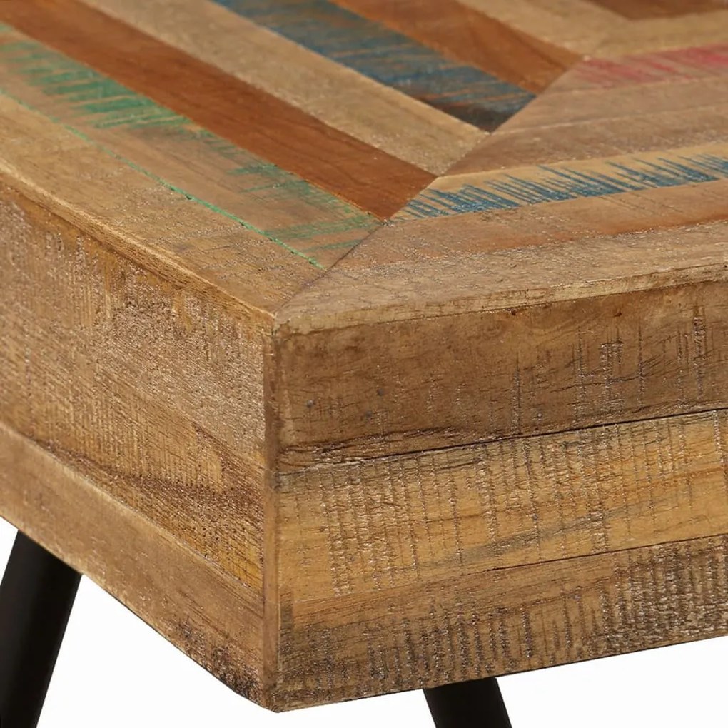 Masa laterala, lemn masiv de tec reciclat