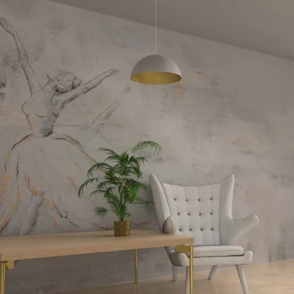 Lustră pe cablu BETA 1xE27/60W/230V d. 45 cm albă