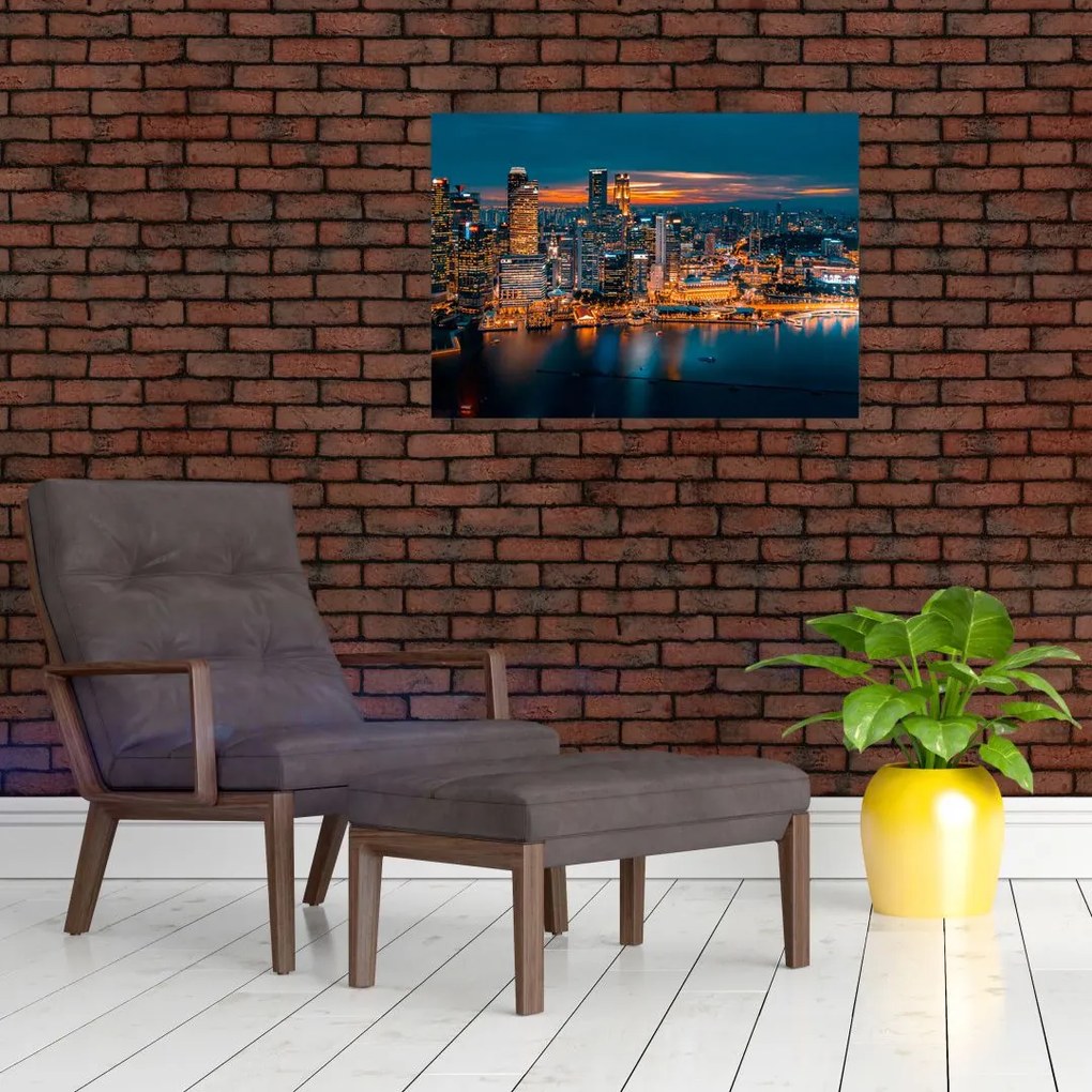 Tablou cu orașul nocturn (70x50 cm)