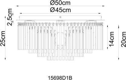 Globo 15698D1B - Lustră GORLEY, 5xE27/60W/230V, Ø 50 cm