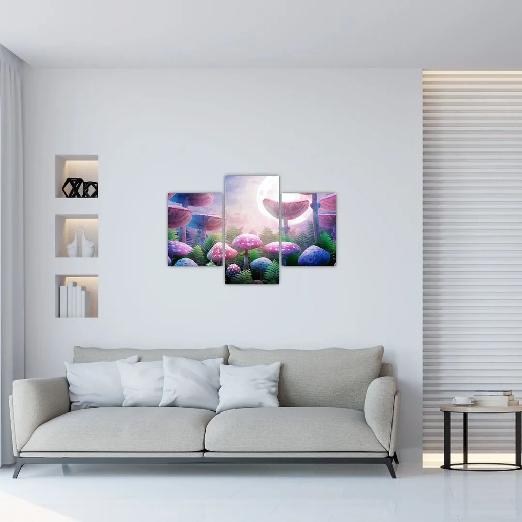 Tablou - Ciuperci sub lună plină (90x60 cm)