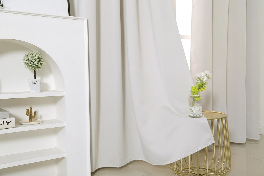 Perdea alb-crem OXFORD 140x250 cm Agatat: Inele metalice