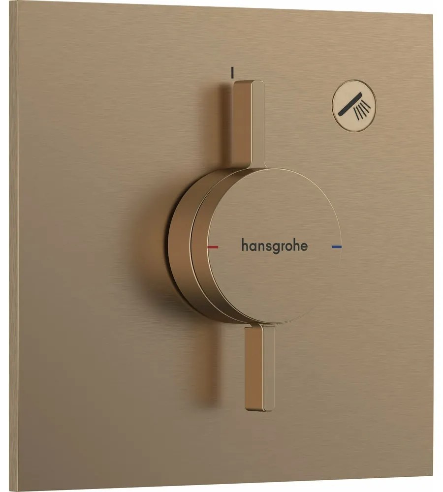 Baterie dus incastrata bronz periat Hansgrohe DuoTurn E 1 functie