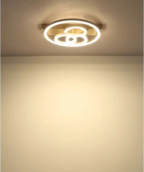 Globo 48040-40SA-LED Plafonieră dimabilă DARRYL I LED/40W/230V dim.: 35 x 33 cm bej + telecomandă