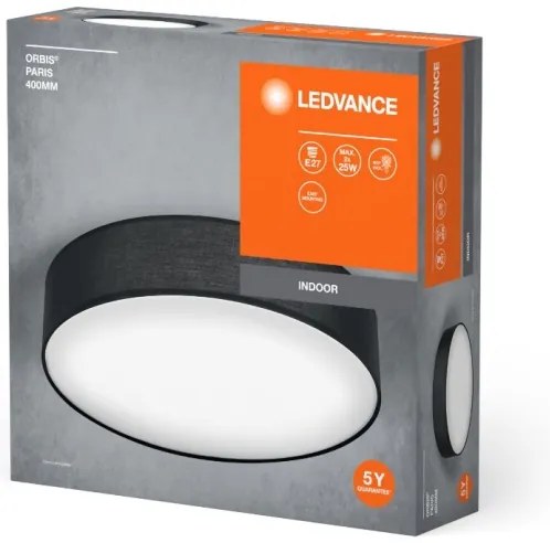 Plafonieră ORBIS PARIS 2xE27/25W/230V negru Ledvance