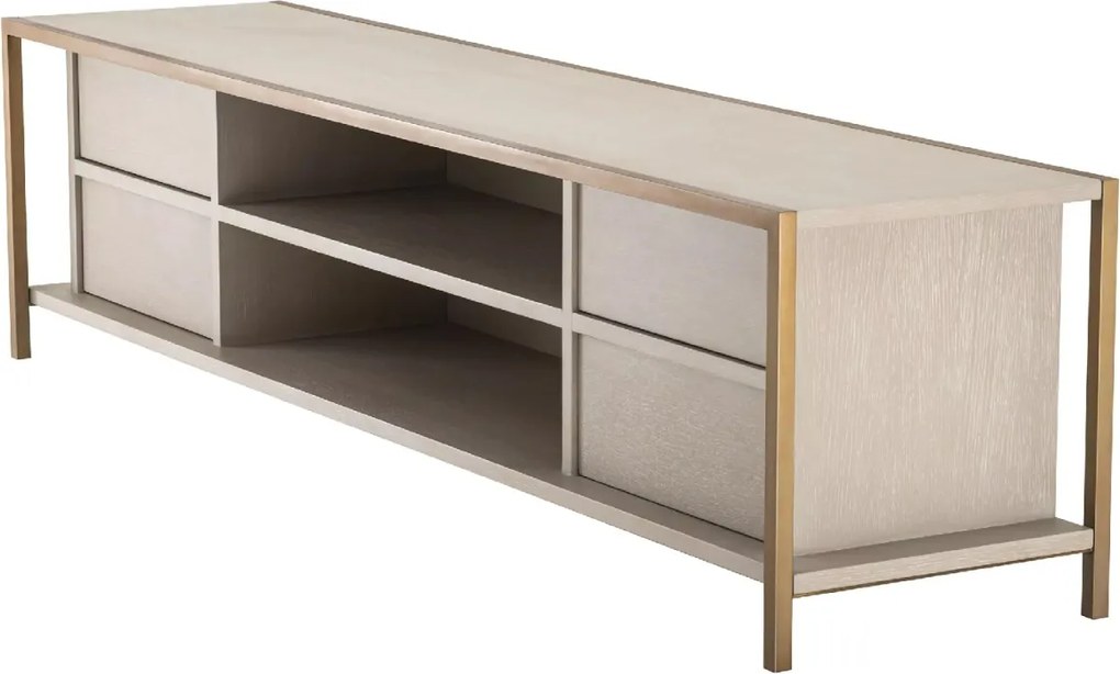 Comoda TV design LUX Wilmot furnir stejar albit